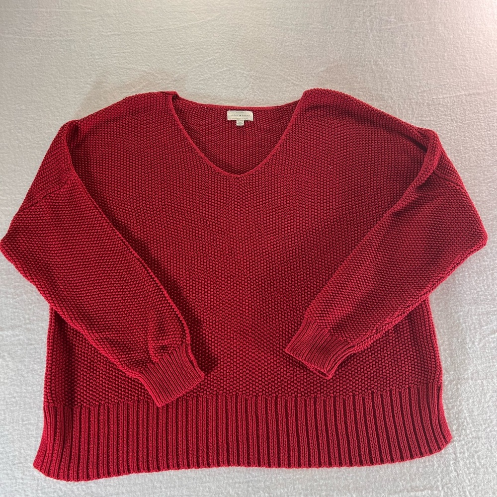 Lucky Brand sweater women’s XL Macey netted open knit pullover sweater